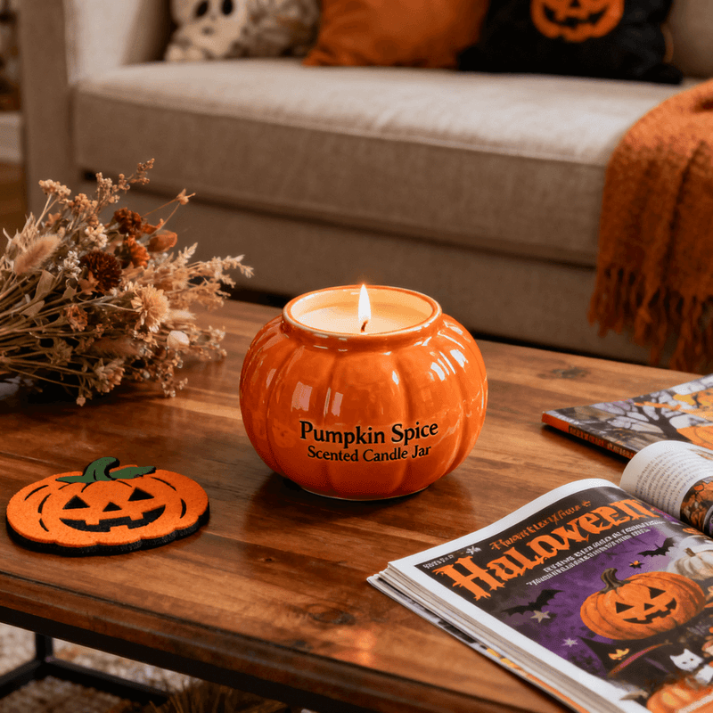 Pumpkin Spice Scented Candle Jar